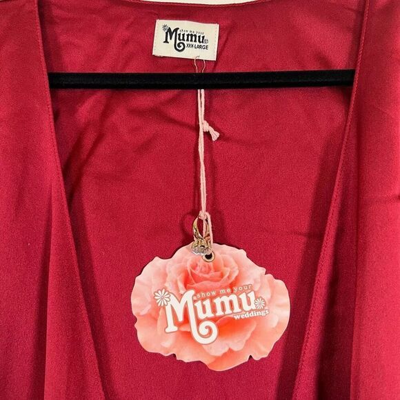 NWT Show Me Your MuMu Noelle Satin Wrap Dress Red Luxe XXXL - Picture 10 of 12